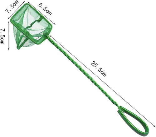 Vista 4 de 2 redes pequeñas para peces de acuario, redes grandes para peceras, redes de captura de peces, redes de estanque de peces con mango de plástico