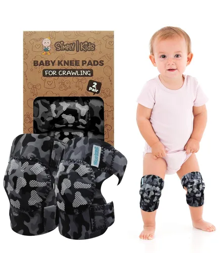 (2 generación) Rodilleras para gatear con certificado CPSIA, cómodas, unisex, para niños pequeños y bebés que gatean (2 pares)