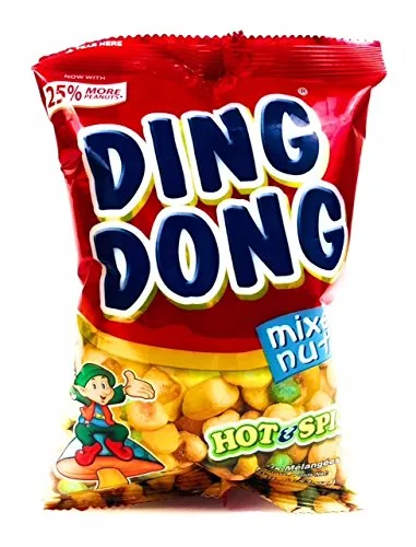 Vista 2 de Ding Dong Snack Mezcla de frutos secos picantes y picantes, 3.53 onzas, paquete de 3