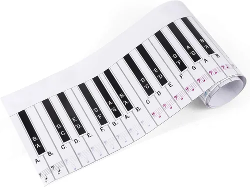 Vista 6 de BENBO Teclado de Piano de 88 Teclas Guía de Práctica de Simulación de Dedos Ayuda Didáctica Tabla de Notas con 1 Clip para Libro de Música, Cartón