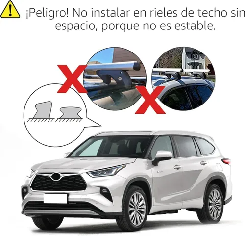 Vista 5 de Amazon Basics Portaequipajes para techo de riel cruzado, 52 pulgadas, se adapta a tramos de hasta 46 pulgadas entre rieles laterales elevados