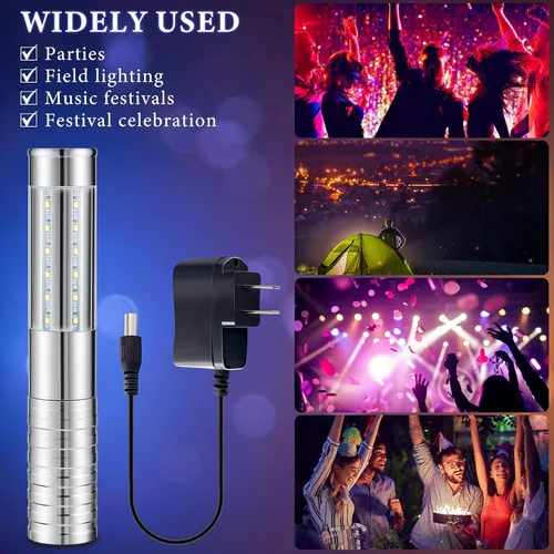 Vista 3 de Civaner 2 piezas de luces LED para servicio de botellas, luces estroboscópicas para botellas, luces LED reutilizables y recargables para champán