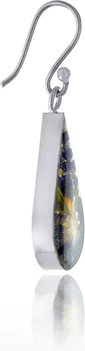 Vista 2 de Tienda Collection Sterling Silver Pressed Flower Teardrop Earrings
