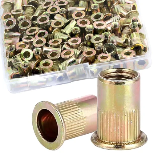 Vista 18 de Kits de tuercas remachables de acero inoxidable SAE y métrico JROUTH, surtido de 380 tuercas remachables y Nutsert, tamaños 8-32 10-24 1/4"-20