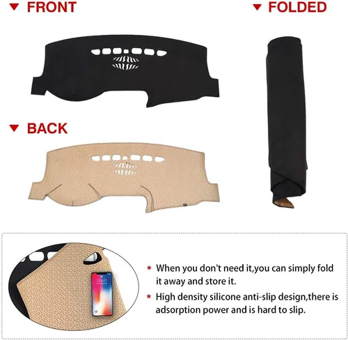 Vista 7 de CARTIST - Alfombrilla para salpicadero para Ford Fusion 2013-2018 2019 2020 Accesorios Cubierta de salpicadero Alfombrilla de franela Protector