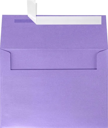 LUXPaper Sobres de invitación A7 | Despegar y prensar | 5 1/4 pulgadas x 7 1/4 pulgadas | Amatista metálico | Texto de 80 libras | 50 unidades