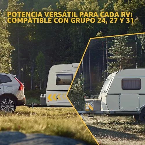 Vista 7 de Power Queen - Batería de litio LiFePO4 de 12 V 100 Ah para RV, marina, remolque