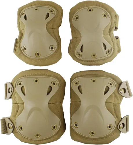 Vista 12 de AOUTACC Almohadillas Protectoras Tácticas de Combate para Rodilla y Codo para Juegos de Paintball CS al Aire Libre, Ciclismo, Seguridad, Equipo