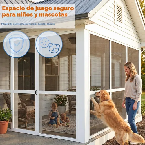 Vista 8 de MAGZO - Reemplazo de pantalla de ventana, 36" de ancho x 90" de largo, pantalla resistente para ventanas y puerta ajustable, pantalla enrollable
