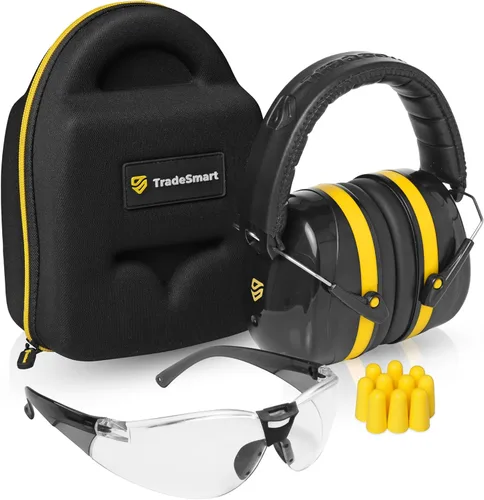 Vista 13 de TradeSmart All-in-One Shooting Ear Protection - Comfort+ NRR 28 Earmuffs, Glasses & Earplugs + Carry Case