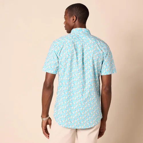 Vista 2 de Tienda Essentials Camisa de popelina de manga corta ajustada para hombre