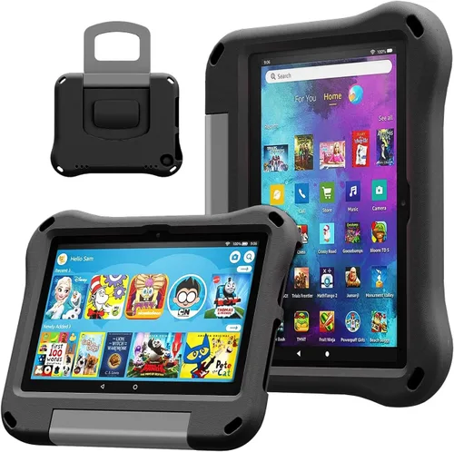 DiHines - Funda para tablet para tabletas de 8 pulgadas, no para Sony Nokia, DiHines Kids funda ligera a prueba de golpes con soporte de asa, color