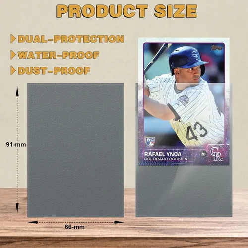 Vista 2 de 500 fundas para tarjetas intercambiables, fundas protectoras de tamaño estándar, protectores de cartas para tarjetas de béisbol, tarjetas