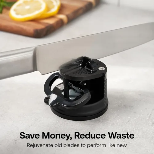 Vista 8 de AnySharp – EDICIONES – Afilador de cuchillos manos libres - Herramienta de afilado fácil de usar con base de succión PowerGrip y ángulo