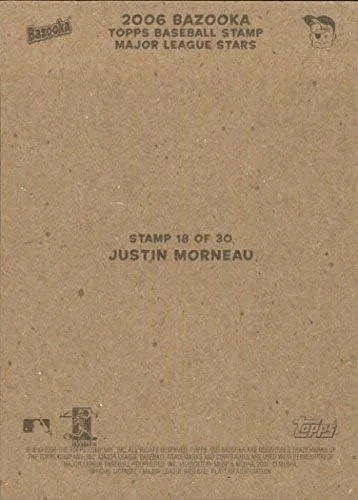 Vista 2 de 2006 Bazooka Stamps #18 Justin Morneau MLB Baseball Trading Card