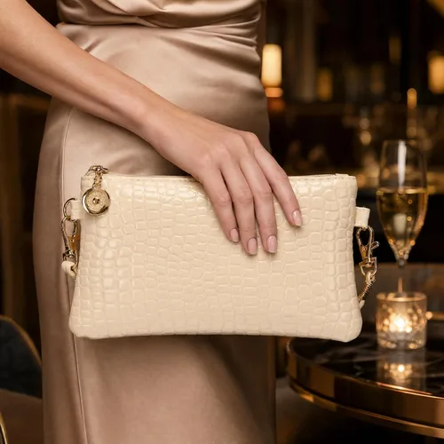 Vista 3 de Bolsa de Mano con Cremallera para Mujer, Bolso Cruzado, Bolso de Hombro, Cartera