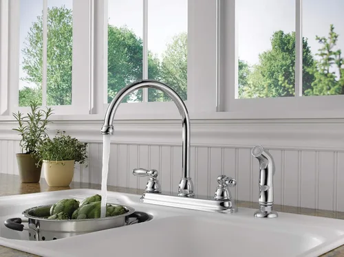 Vista 2 de Peerless Claymore P299575LF - Grifo para fregadero de cocina con pulverizador lateral, cromado