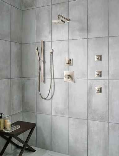 Vista 2 de Delta Faucet Ara - Kit de moldura desviadora de mango de ducha de 6 ajustes, kit de moldura de válvula desviadora de níquel cepillado, desviador