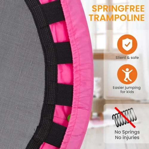 Vista 2 de ATIVAFIT Trampolín infantil de 36 pulgadas con mango grande, compacto para interiores y exteriores, mini trampolín para niños pequeños (2-6 años)