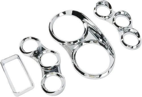 Vista 6 de LOSTAR Peterbilt - Kit de cubierta de calibre central, cubiertas de medidor de instrumentos con visera cromadas compatibles con Peterbilt 379 384