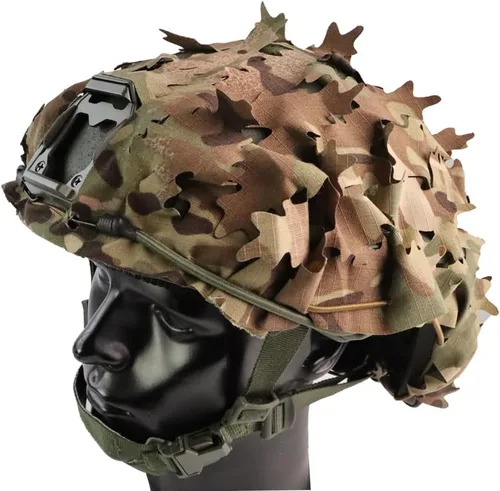 Funda táctica para casco de malla transpirable, camuflaje camuflaje para casco táctico militar, combate, casco rápido