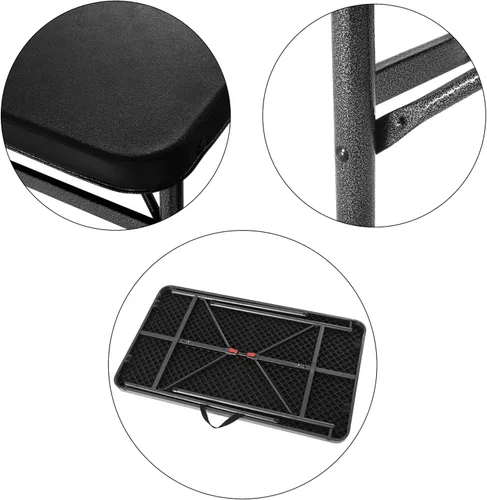 Vista 6 de Mesa de picnic plegable con bancos, mesas de picnic plegables para acampar al aire libre, mesa de picnic portátil de 3 piezas con asientos de 40