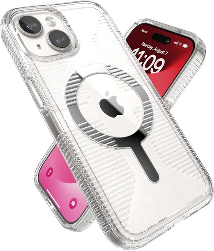 Vista 10 de Funda transparente Speck para iPhone 15 Pro - Delgada, diseñada para MagSafe, protección contra caídas con agarre - resistente a rayones