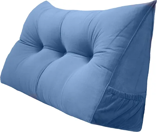 Vista 44 de Peachwell Almohada triangular de lectura para reposo en cama, cojín de refuerzo grande para cabecero, respaldo, almohada de cuña con funda extraíble