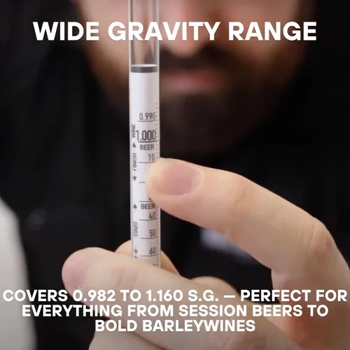 Vista 2 de Northern Brewer - Herculómetro Hidrómetro de triple escala inastillable de policarbonato