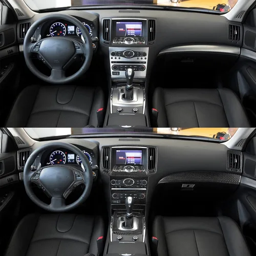 Vista 2 de NVCNX Real Premium Carbon Fiber Compatible with Infiniti G37 2011 2012 2013 Coupe Sedan Convertible Accessories Car Center Console Dash Dashboard