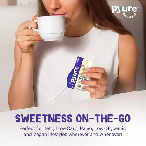Vista 9 de Pyure Edulcorante líquido orgánico de estevia de vainilla Gotas de stevia sin azúcar Sustituto del azúcar cetogénico Cero calorías, cero