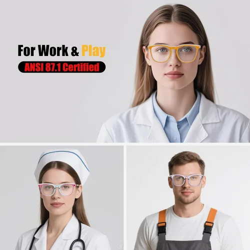Vista 7 de KeeiZoes Gafas de seguridad antivaho para mujeres, gafas protectoras para enfermeras, gafas protectoras de luz azul y bloqueo UV gafas de protección