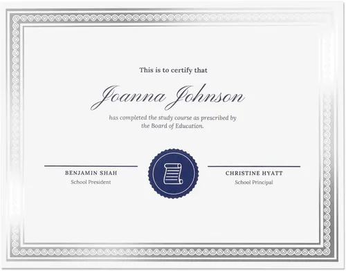 Vista 9 de Juvale - 50 hojas de papel de aluminio plateado para certificar, cartulina personalizable en blanco con borde para diploma de graduación, premios