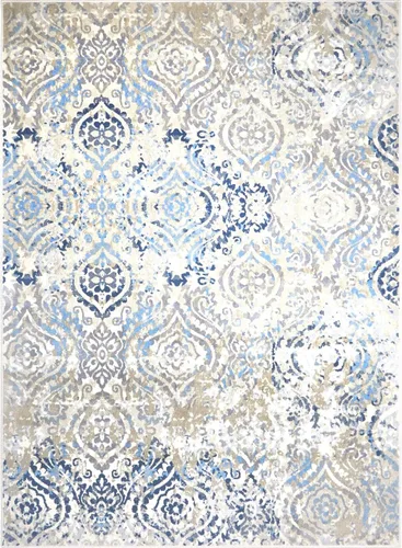 Vista 9 de Home Dynamix Melrose Audrey - Alfombra de pasillo, 2 x 7, marfil/azul