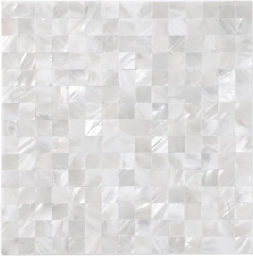 Vista 10 de 1 hoja de azulejos de conchas de perlas para despegar y pegar, azulejos de pared autoadhesivos para cocina, baño, dormitorio