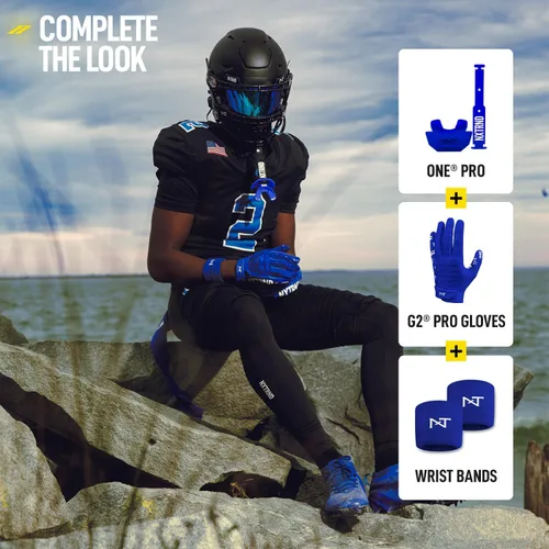 Vista 68 de Nxtrnd One Protector Bucal de Fútbol Americano, Correa Incluida, Se Adapta a Adultos y Jóvenes (Negro)