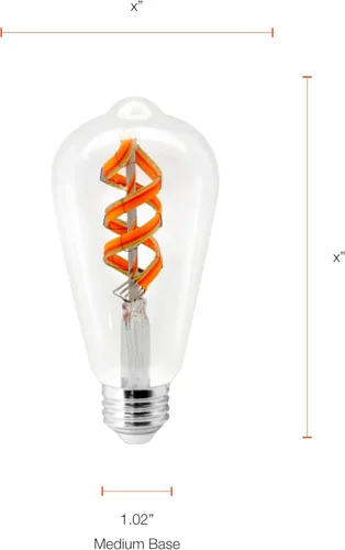 Vista 7 de Sylvania WiFi LED Smart ST19 RGBW - Bombilla de filamento de color y acabado ámbar, 7 W eficiente, para Alexa/Google Assistant, 2000 K, no requiere