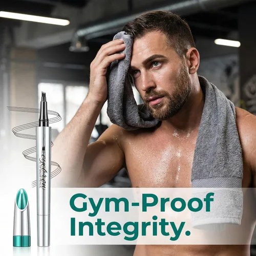 Vista 4 de 36H - Lápiz de cejas impermeable de 4 puntas, kit de maquillaje profesional 4 en 1 con brocha, 5 colores naturales disponibles (1 # marrón claro)