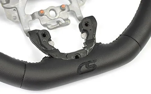Vista 2 de CORKSPORT - Volante de cuero de alto rendimiento hecho para Mazda 3 2014-2016, CX5 2013-2016, 2016 + CX3 - Negro (AXM-9-342-10)