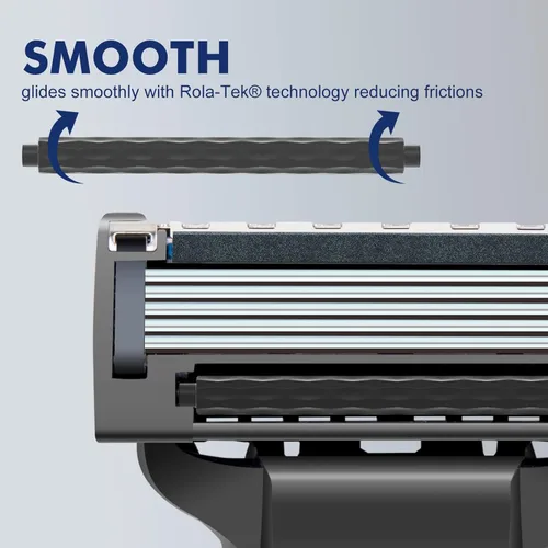 Vista 4 de Arisson Juego de maquinillas de afeitar para hombre, incluye 1 mango de afeitar de diseño ergonómico, 4 recambios de cuchilla, cubierta de hoja