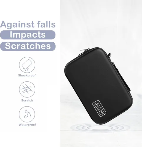 Vista 5 de MOSISO Funda organizadora electrónica de viaje compatible con adaptador de corriente MacBook, compatible con Magic Mouse y lápiz, tarjeta SD, disco