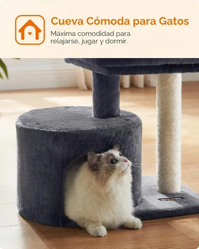 Vista 8 de Feandrea Árbol para gatos, torre pequeña para gatos de 18.5 pulgadas, verde Verde hierba + marrón camello