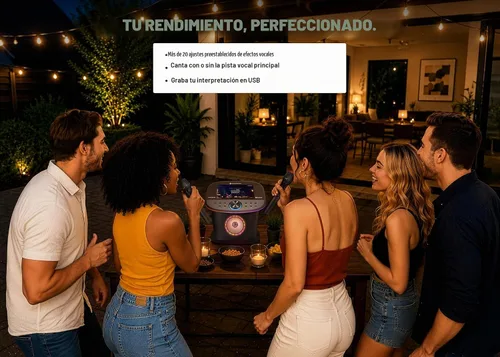 Vista 6 de Singing Machine Platinum Plus - Sistema de karaoke todo en uno con 2 micrófonos inalámbricos, Bluetooth/WiFi, altavoz de sonido portátil premium