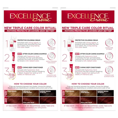 Vista 10 de L'Oreal Paris Excellence Crème - Tinte permanente para el cabello, color de cabello de triple cuidado, complejo Pro-Keratina para una cobertura