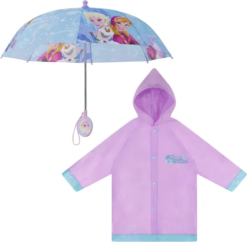 Disney - juego de paraguas y ropa para lluvia diseño de Frozen o Minnie Mouse para niñas pequeñas