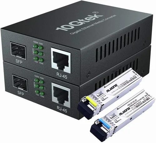 Vista 12 de Convertidor de medios SFP+ 10G (kit #33) con transceptor de fibra 10GBase-T Alcance 98.4 ft y módulo de fibra 10GBase-LR (6.2 mi, SMF, 1310 nm)