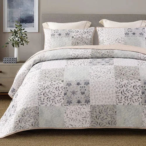 Vista 10 de Exclusivo Mezcla - Juegos de edredón reversibles de estilo bohemio de tamaño Queen, colcha azul ligera, juego de ropa de cama de patchwork