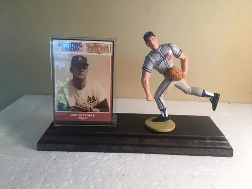 Don Drysdale Los Angeles Dodgers Starting Lineup Figure Mounted Custom Made Wood Plaque