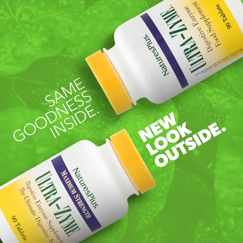 Vista 2 de NaturesPlus Ultra-Zyme - 90 tabletas - Suplemento enzimático para apoyar la digestión saludable - Sin gluten - 45 porciones