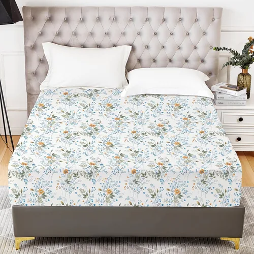 Vista 41 de YIYEA Sábana bajera ajustable de microfibra de doble cepillado de alta calidad, tamaño individual, sábana bajera ultra suave, encogimiento, Blanco